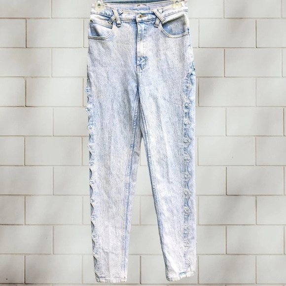 Vintage Acid Wash High Rise Mom Blue Jeans Denim 8 - Picture 2 of 9